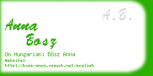 anna bosz business card